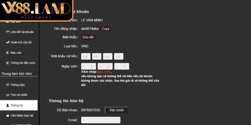 Điều kiện tiên quyết rút tiền VX88 suôn sẻ
